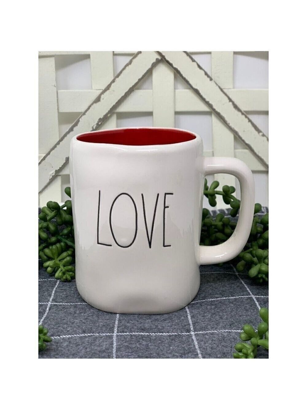 Rae Dunn LOVE Mug Cup Large Kitchen Ceramic New Valentine Gift Red White Gift